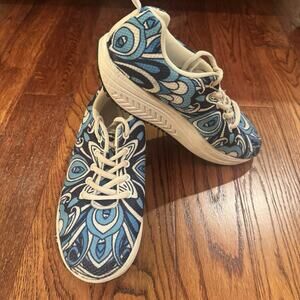 Rocker Bottom Sneakers 39 Blue Bohemian Womens 8.5 Breathable Swing Platform